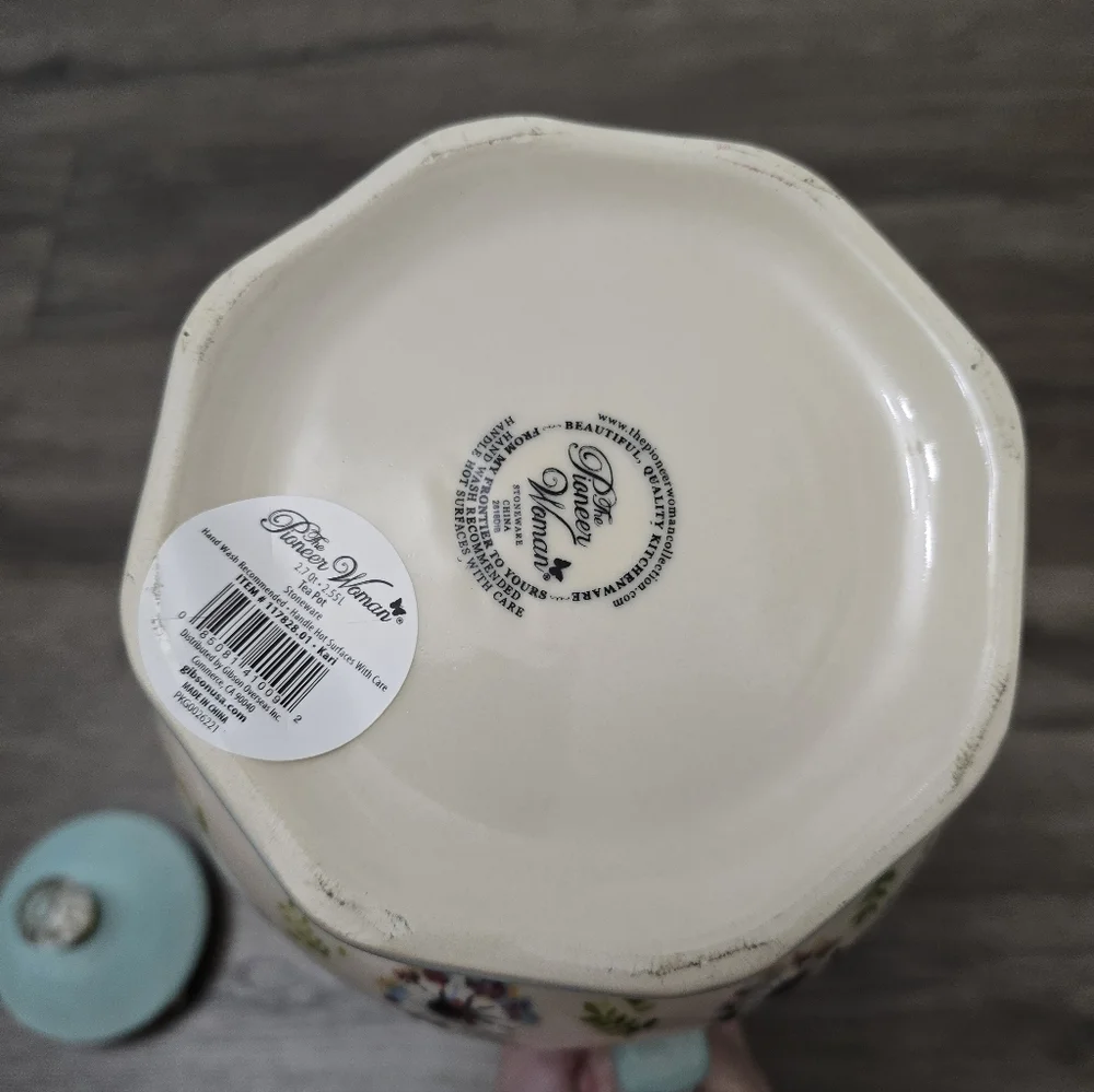 Pioneer Woman Kari 2.4 Qt Teapot With Lid Farmhouse Cottagecore Floral